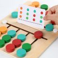 Montessori Wooden Colorful Slide Puzzle Board Game Color Matching Slide Sensory Educational Toys Preschool Activity for Toddlers. 