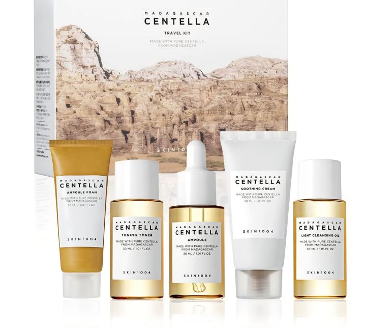 SKIN1004 Madagascar Centella Travel Kit | Complete Korean Skincare Routine for Oily to Combination Skin