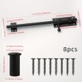 Sliding Bolt Latch Hardware：Cylindrical Bolt Latch，Heavy Solid 304 Stainless Steel，Black Surface，Applicable  Outdoor Latches. 