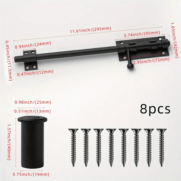 Sliding%20Bolt%20Latch%20Hardware%EF%BC%9ACylindrical%20Bolt%20Latch%EF%BC%8CHeavy%20Solid%20304%20Stainless%20Steel%EF%BC%8CBlack%20Surface%EF%BC%8CApplicable%20%20Outdoor%20Latches%20-%20Image%207
