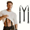 Solid Color Suspenders for Men Y-Back Hidden Suspenders Adjustable Fashion Casual Suspenders. 