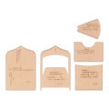 DIY Leather Wallet Crafting Template– 1set Kraft Paper Pattern for Handmade Card Holder, Precise Cutout Drawing Stencil Mold.