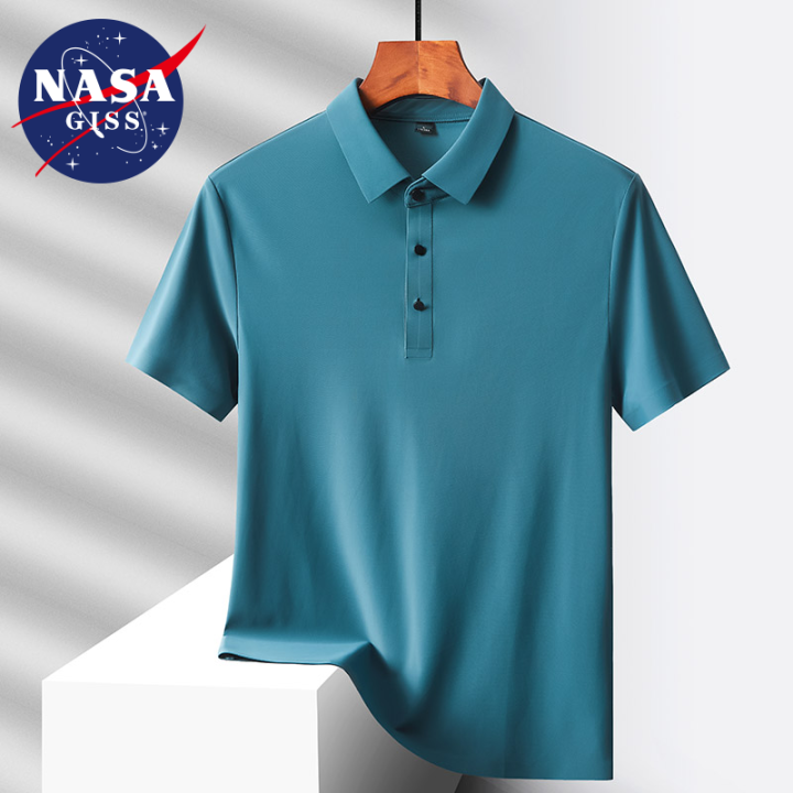 Selected popular nylon fabric, dad's summer clothing, middle-aged men's short sleeved T-shirt, summer ice silk quick drying, mid