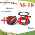 Plug-M18-Black St M18 black waterproof lock hole plug with rubber seal. 