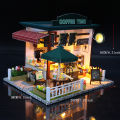 3D Puzzle Building Model Kit Wooden Miniature Doll House With LED Lights Assembled DollHouses Home Decoration Birthday Gifts. 