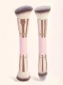 Double-Ended Foundation Brush, 2 Foundation Brushes, Multi-Functional Double-Ended Brush, Multi-Functional Double-Ended Makeup Brush, Multi-Purpose Makeup Brush, Makeup Foundation Brush, Contour Brush, Concealer Brush. 