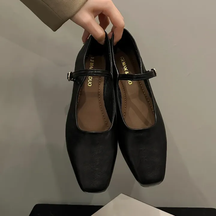Mary%20Jane%20Single%20Shoes%20Thick%20Heel%20Shoes%20Elegant%20Classic%20Retro%20Square%20Toe%20Comfortable%20Soft%20Shallow%20Cut%20Low%20Heel%20Women's%20Shoes%20-%20Image%203