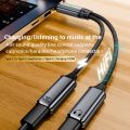 USB C Headphone and Charger Adapter 2 in 1 USB C to Aux Audio Jack with PD 100W Fast Charging Dongle Cable Cord for S23.