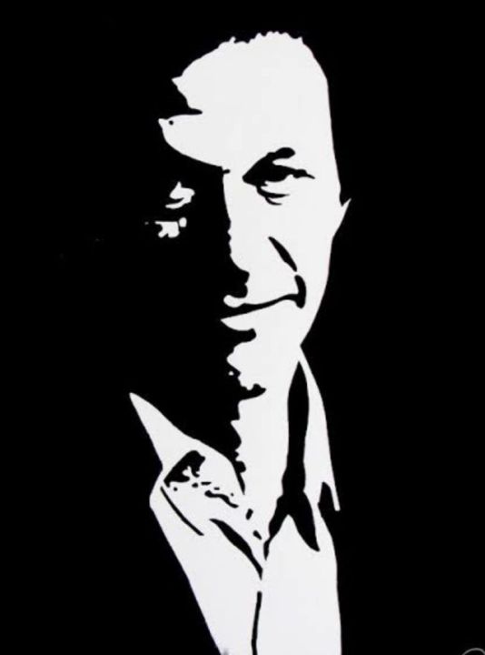 Imran Khan 18x12 inches Black & White portrait handmade acrylic painting national hero