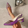 Venus Chan 2026 Women's Purple Rhinestone High Heels - Elegant Italy-Inspired Pointed-Toe Design Perfect for Stunning Parties.