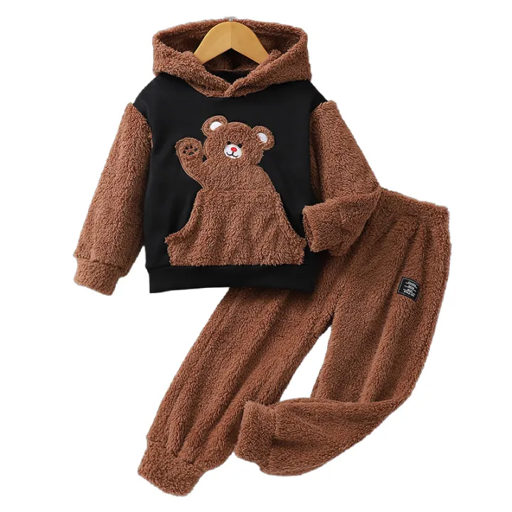 Autumn%20And%20Winter%20Boys%20And%20Boys%20Casual%20Cute%20Bear%20Pattern%20Hooded%20Long%20Sleeved&Long%20Pants%20Hairy%20Two-Piece%20Set%20-%20Image%206