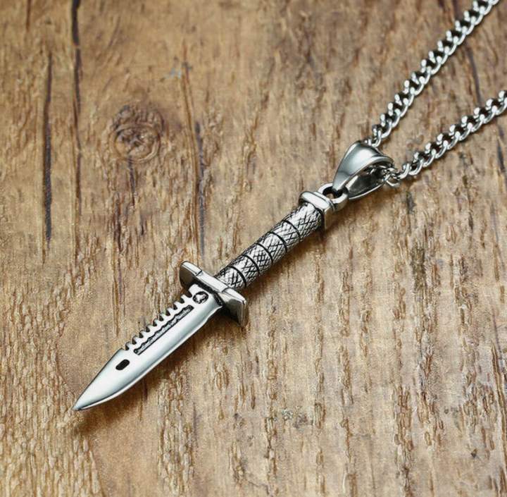 Vintage Silver Sword Pendant With Chain - Unisex Men Women Friendship ...