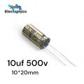 5PCS - 10uF 500V Radial Electrolytic Capacitor. 