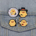 Cute Yellow Duck Enamel Pins Cartoon Cowboy Duck with Knife Animal Collection Brooches Lapel Badge Jewelry Gifts For Friends.