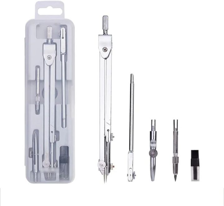 Professional%20Drawing%20Compass%20Setting%20Geometry/Mathematics%20OR%20Engineer%20Students%20Drawing%20Metal%20Compass%20With%20Pencil%20Leads%20Ink%20Drawer%20-%205pc%20Set%20-%20Image%202