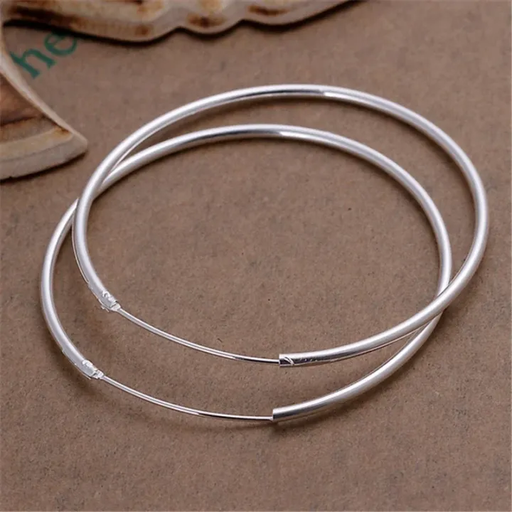 Round%20Circle%2050/60mm%20Hoop%20Earrings%20Silver%20Color%20For%20Woman%20Wedding%20Engagement%20Party%20Fashion%20Charm%20Jewelry%20%20-%20Image%204
