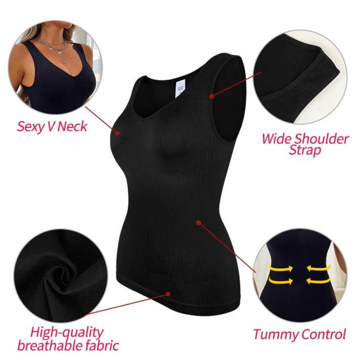 Shapewear%20Women%20Shirts%20S-3XL%20Sleeveless%20Body%20Shaper%20V%20Neck%20Compression%20Tank%20Tops%20Tummy%20Control%20Underwear%20Wide%20Strap%20Fajas%20-%20Image%202