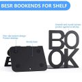 2Pcs/1Set BOOK Letter-shaped Metal Desktop Office Bookends Board Retractable Student Book Holder Retro Minimalist Book Rests. 