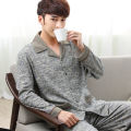 Pajamas Men's Spring and Fall Winter 100% Cotton Long-Sleeved Large Size Leisure Sleepwear Homewear Plaid Nightwear Loungewear. 