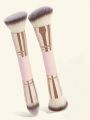 Double-Ended Foundation Brush, 2 Foundation Brushes, Multi-Functional Double-Ended Brush, Multi-Functional Double-Ended Makeup Brush, Multi-Purpose Makeup Brush, Makeup Foundation Brush, Contour Brush, Concealer Brush. 