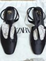 Zara Black Slingback Heels size 39( Japan Lot condition). 