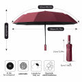 A 12 bone double bone folding automatic umbrella, enlarged umbrella face, thickened umbrella frame, fiberglass 24 bone wind. 