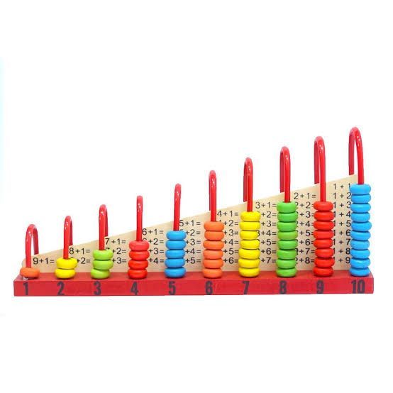 First Generation Wooden Calculation Shelf Abacus for Counting, Addition and Subtraction, Math’s Learning Early Educational Kit Toy for Kids.