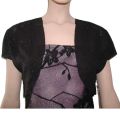 women's crop shimmery waist coat cardigan black. 