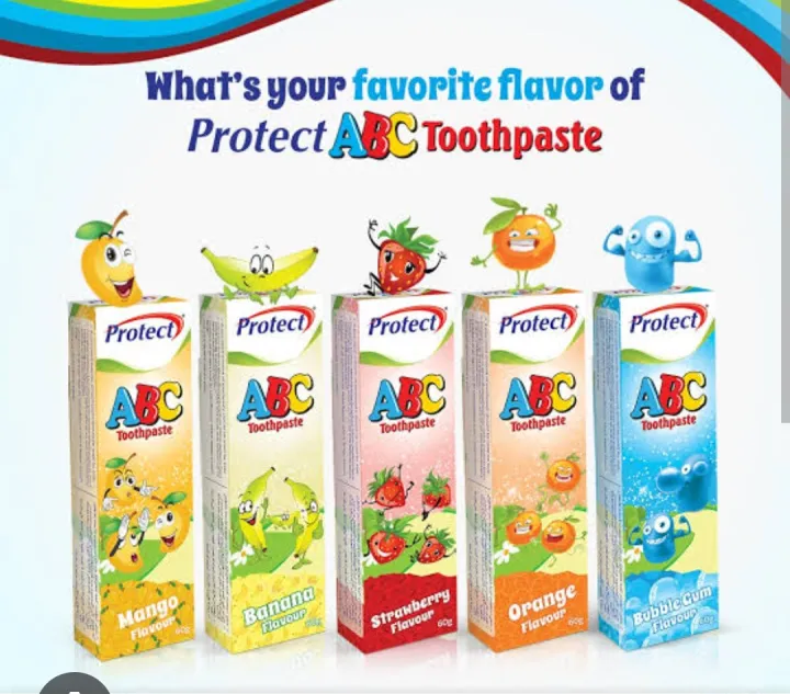 Protect ABC Flavoured Toothpaste in Strawberry, Orange, Bubblegum ...