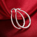 Charms silver color 3CM hoop Earrings for Women fashion party wedding Jewelry fine Christmas Gifts. 