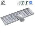 Bluetooth Keyboard Three-mode Full-size Wireless Keyboard and Mouse Combo Multi-Device Rechargeable Keyboard Set. 