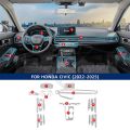 Car Interior TPU Protector Anti-scratch Film For Honda Civic 2022-2025 Auto Protective Transparent Anti-tear Sticker Accessories.
