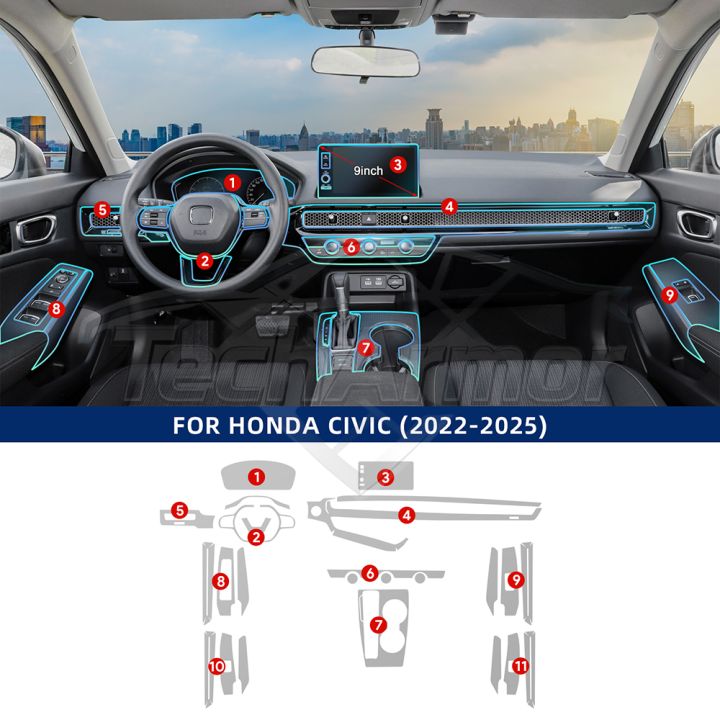 Car%20Interior%20TPU%20Protector%20Anti-scratch%20Film%20For%20Honda%20Civic%202022-2025%20Auto%20Protective%20Transparent%20Anti-tear%20Sticker%20Accessories%20-%20Image%207