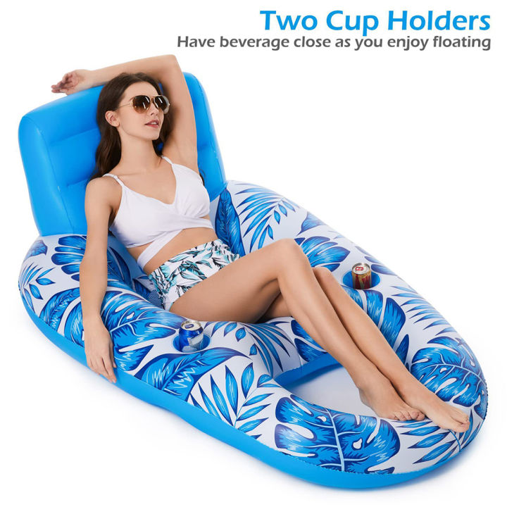 Foldable Inflatable Floating Row PVC Summer Air Mattresses Swimming Pool Inflatable Water Sleeping Bed Lounger Chair Hammock