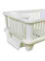 Large Durable Plastic Kitchen Sink Dish Rack Drainer Drying Rack Washing Basket with Tray for Kitchen, Dish Rack Organizers, Utensils Tools Cutlery (White & Grey). 