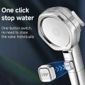 Hexagonal Pressurized Shower Head Four-speed Supercharged Hard ABS Fall-resistant Water Filter Bathroom Accessories.