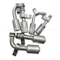 Car Air Conditioning Hose Aluminum Fitting Movable Pressure Plate R134a Fitting with Sleeve and Nozzle Repair Parts.