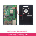 Raspberry Pi 4 Model B ABS Case Black Transparent Plastic Shell Removable GPIO Cover with Cooling Fan for Raspberry Pi 4. 