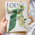 2025 Summer New Fresh Fruit Series Silk-like Satin Small Ribbon Women's Hair Band Arm Bag Scarf Twill Silk Scarf Headband. 