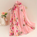 Fashionable Design Embroidered Flower Pattern WOMEN'S Scarf Shawl Elegant and Breathable Daily Versatile Accessory 85 * 180cm. 