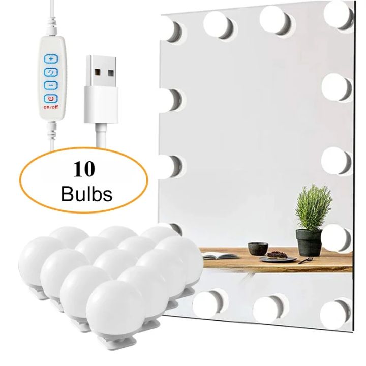 Mirror Light Bulbs Vanity Light USB Power Bathroom Dressing Table Lighting Dimmable LED Vanity Light For Makeup Mirror LED Light home decoration item