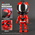 1:12 Q version alloy motorcycle rider simulation deformed doll helmet figurine figurine model. 