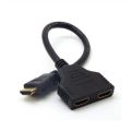 Kit 2Pcs HDMI 1 in 2 out Splitter Adapter HDMI Male To 2 Female 1080P 25CM HDMI Male To Female Conversion Cable. 