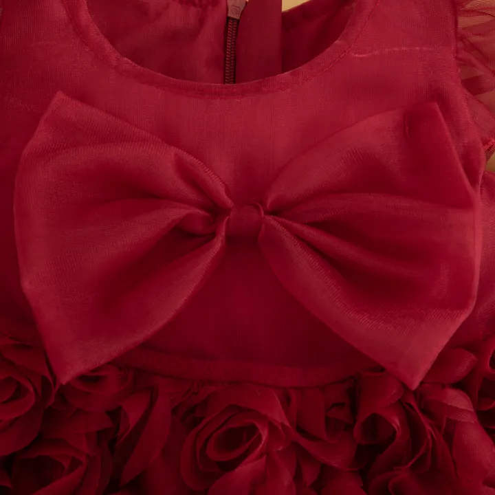 (0-3%20Year%20Old%20Baby%20Girl%20Princess%20Dress)%20Summer%20New%20Red%20Bow,%20Rose%20Skirt,%20Children'S%20Sleeveless%20Clothes%20Suitable%20For%20Wedding%20Party%20-%20Image%206