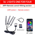 APP LED Motorcycle Car Atmosphere Foot Light Remote Control Flexible Waterproof Sound 12V Moto Decorative Ambient Lamp Strip.