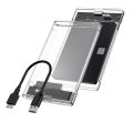 JEYI 2.5" External HDD Enclosure, SATA to USB 3.0 Tool-Free Clear for 2.5 Inch SSD & HDD 9.5mm 7mm External Hard Drive Case.