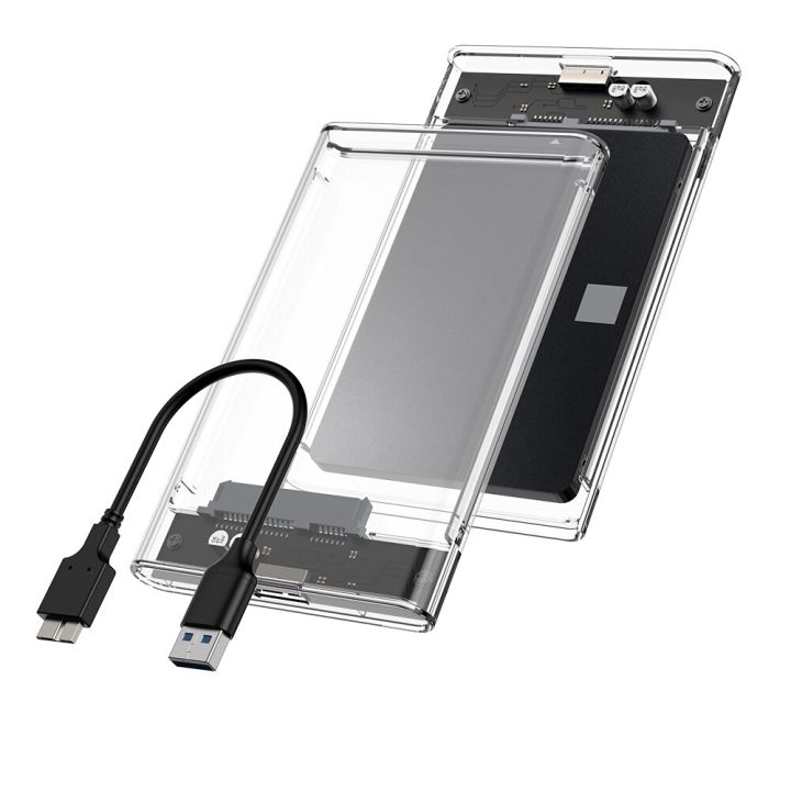 JEYI 2.5" External HDD Enclosure, SATA to USB 3.0 Tool-Free Clear for 2.5 Inch SSD & HDD 9.5mm 7mm External Hard Drive Case