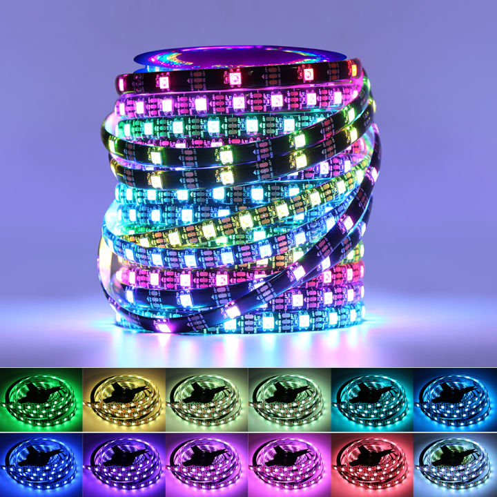 WS2812B%20LED%20Light%20DC5V%20Smart%20Pixel%20RGB%20Led%20Strip%20Light%20Individually%20Addressable%20IC%20IP30%20IP65%20IP67%20Magic%20Tape%20Light%20Black%20PCB%20-%20Image%203