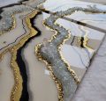 transparent fireglass for resin art  |500 gm crushed glass for  geode resin art work | medium size crystal clear glass chunks for epoxy resin. 