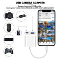 OTG Adapter For iPhone 14 13 12 11 Pro Max XR 8 Plus Lightning To USB Cable 3.0 Converter For Mouse Keyboard Camera Card Reader. 